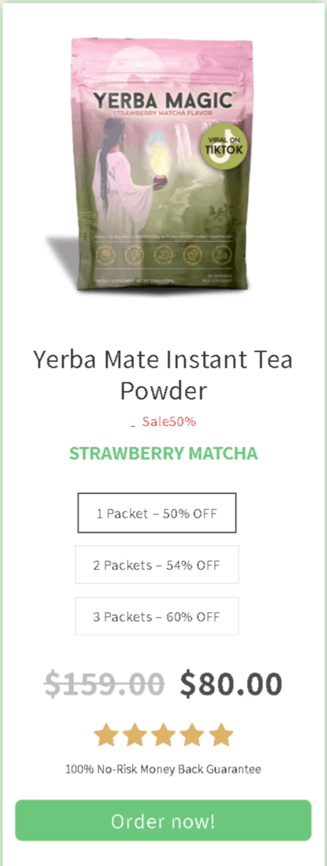 Yerba Mate Tea Package price